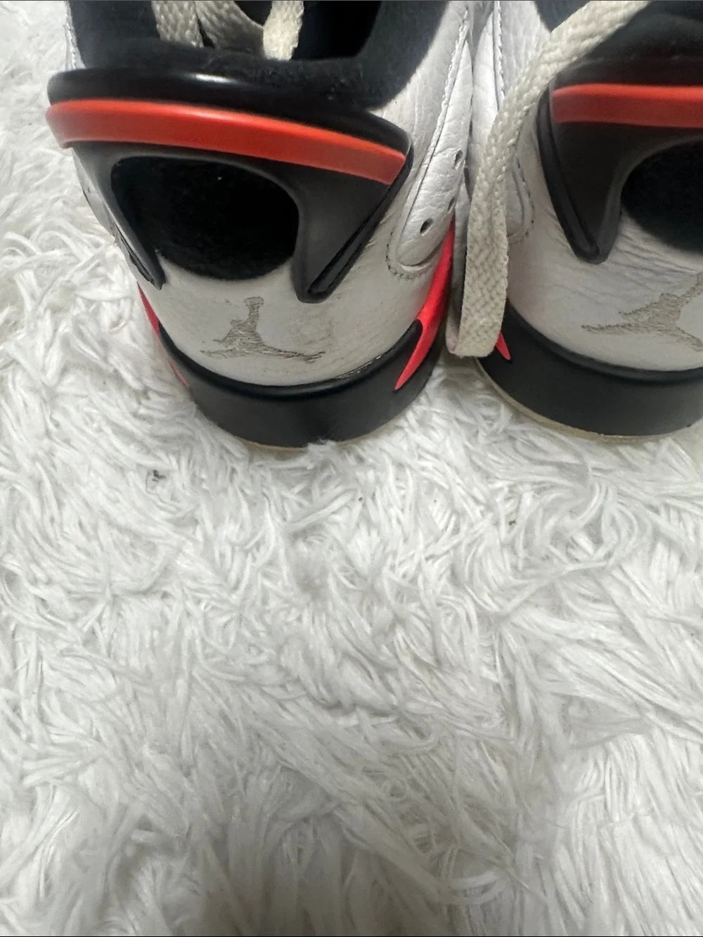 Jordan Kids White and Black Basketball Sneakers with Red Jumpman